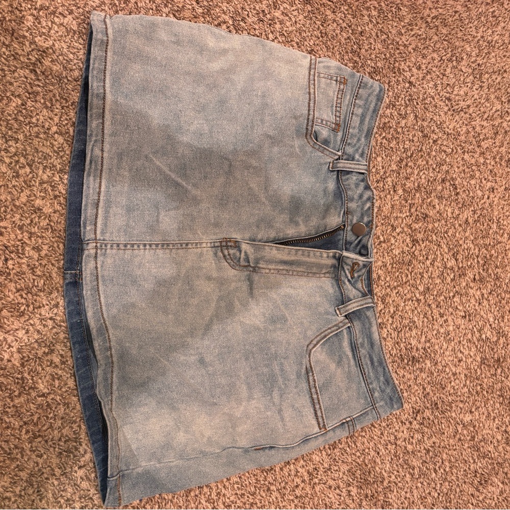 SHEIN Light Blue Denim Skort
